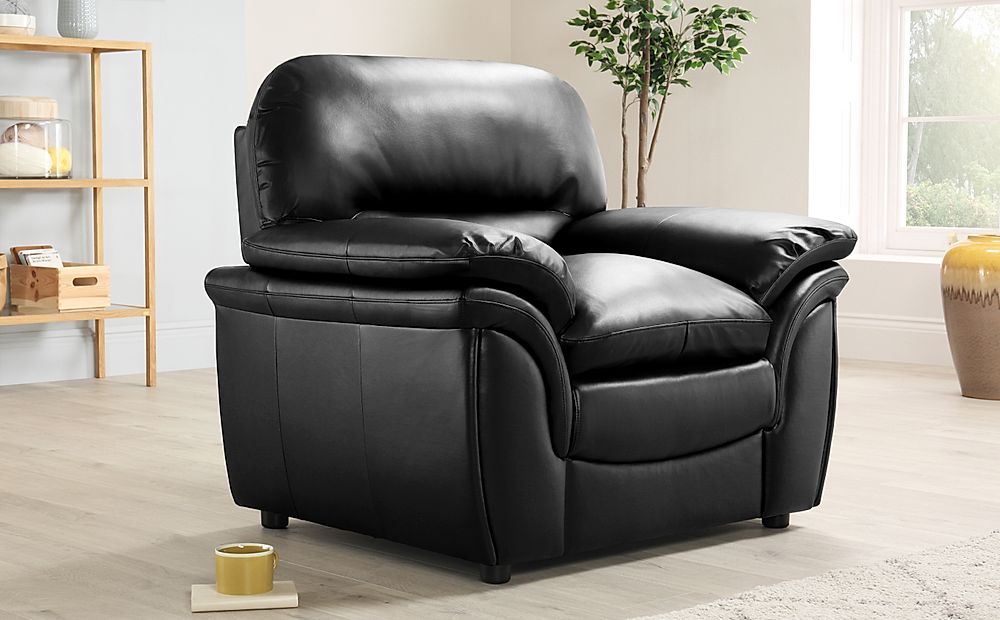 Rochester Black Leather Armchair | Furniture And Choice