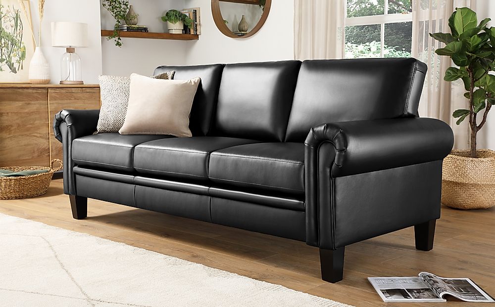 replacement cover for black leather 3-seat sofa