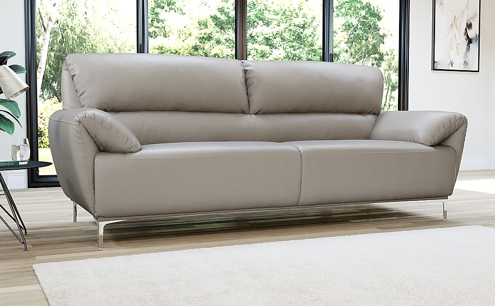 delray taupe leather sofa