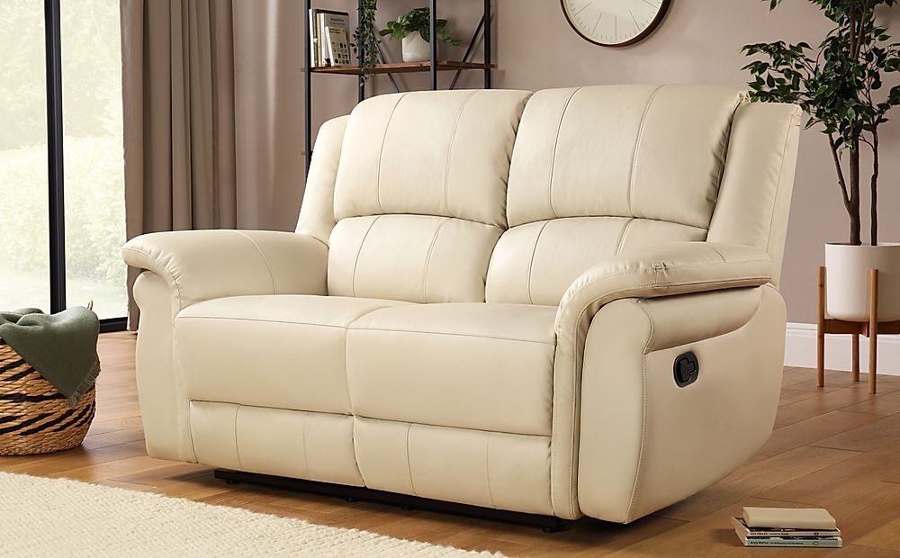 ivory leather reclining sofa