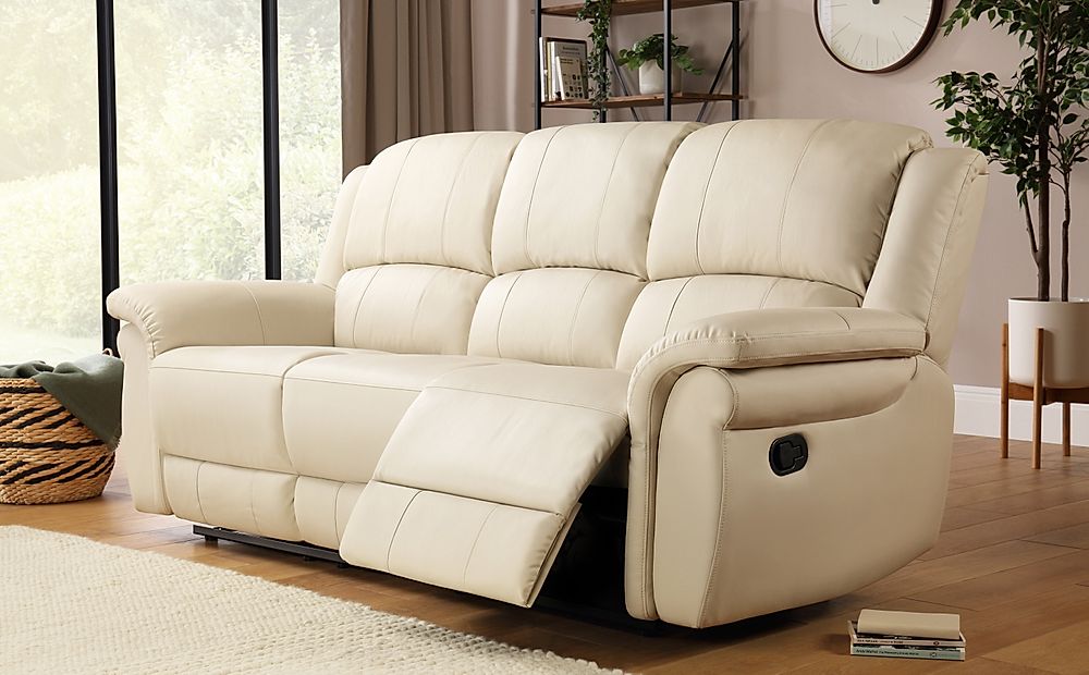 ivory colored leather sofa