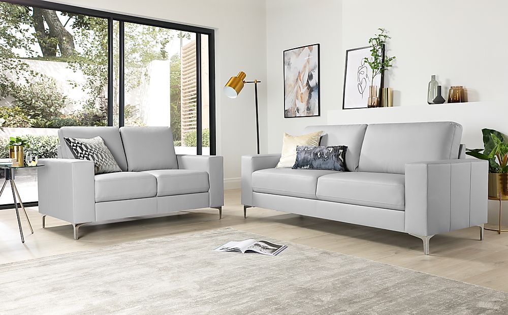 grey leather sofa set sale