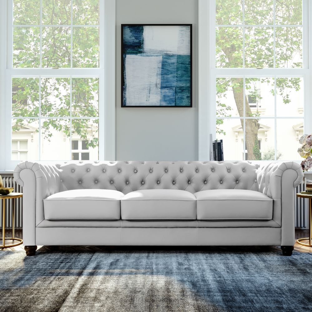 Light grey outlet chesterfield