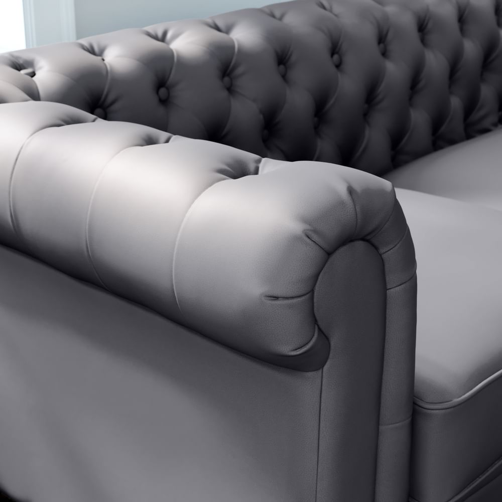 Grey chesterfield style deals sofa