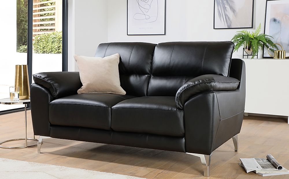 buy black leather sofa