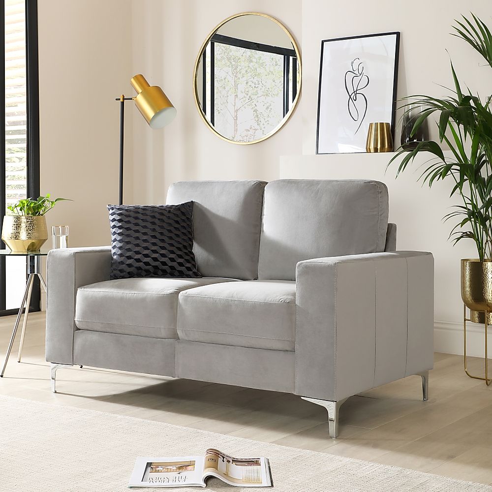 Baltimore Grey Velvet 2 Seater Sofa | Furniture And Choice