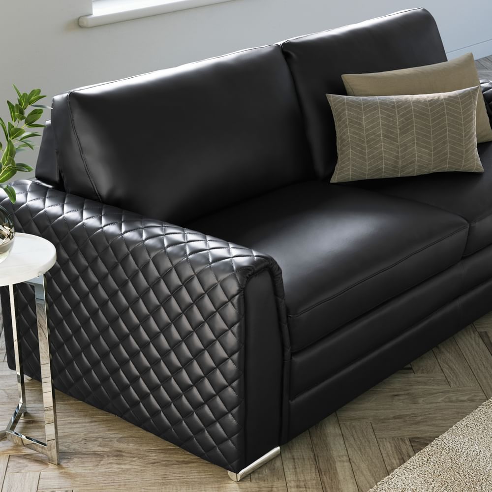 Faux leather shop sleeper sofa queen