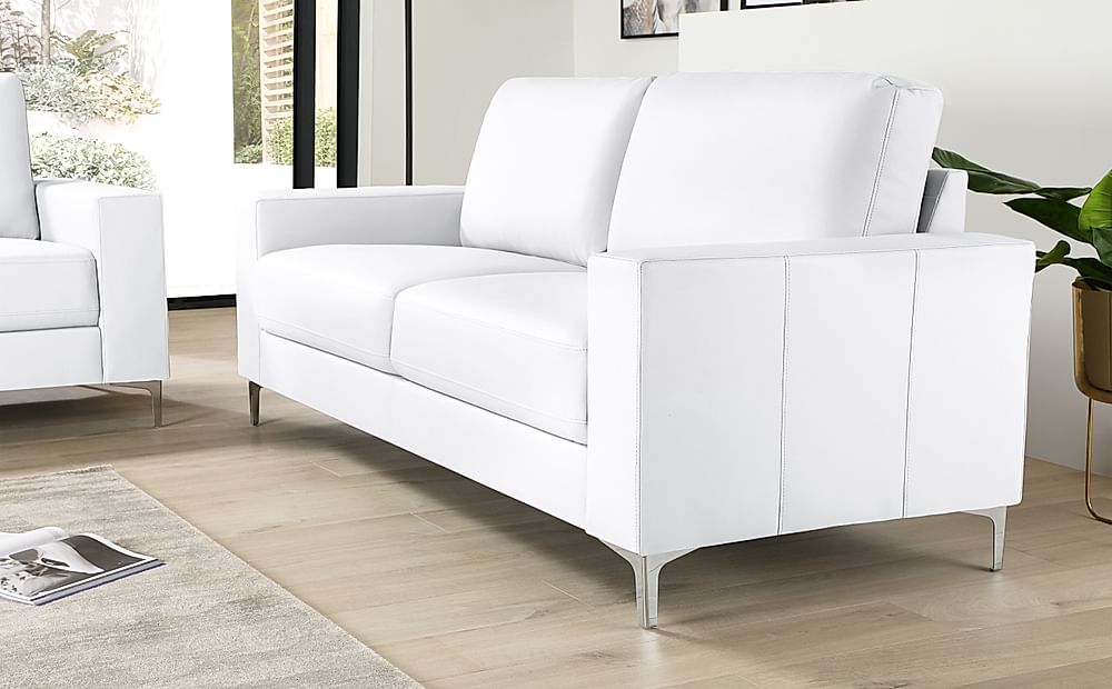 Wooden on sale white sofa