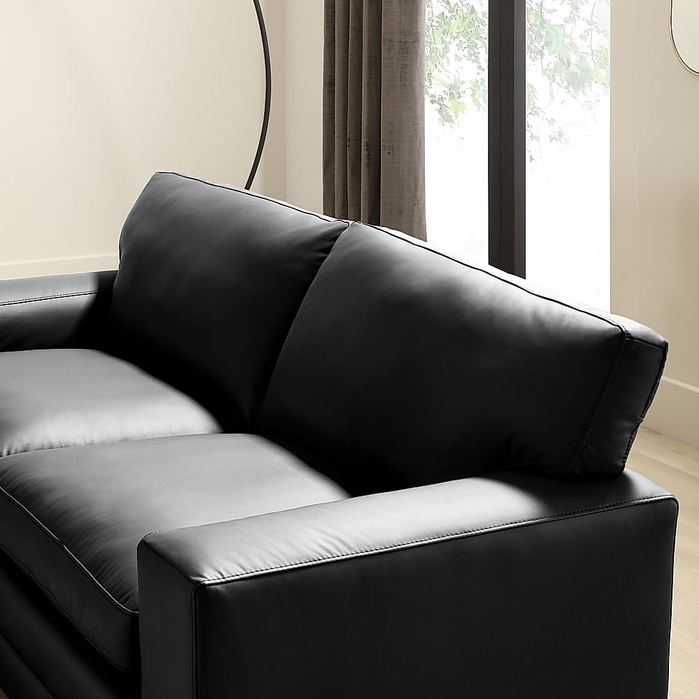 Manhattan 3 Seater Sofa Black Premium Faux Leather Only 649.99 Furniture Choice