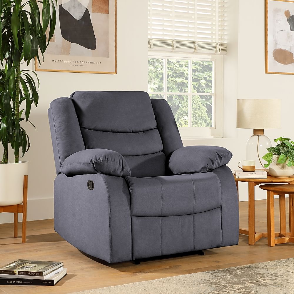 Sorrento Recliner Armchair, Slate Grey Classic Plush Fabric Only £449.99