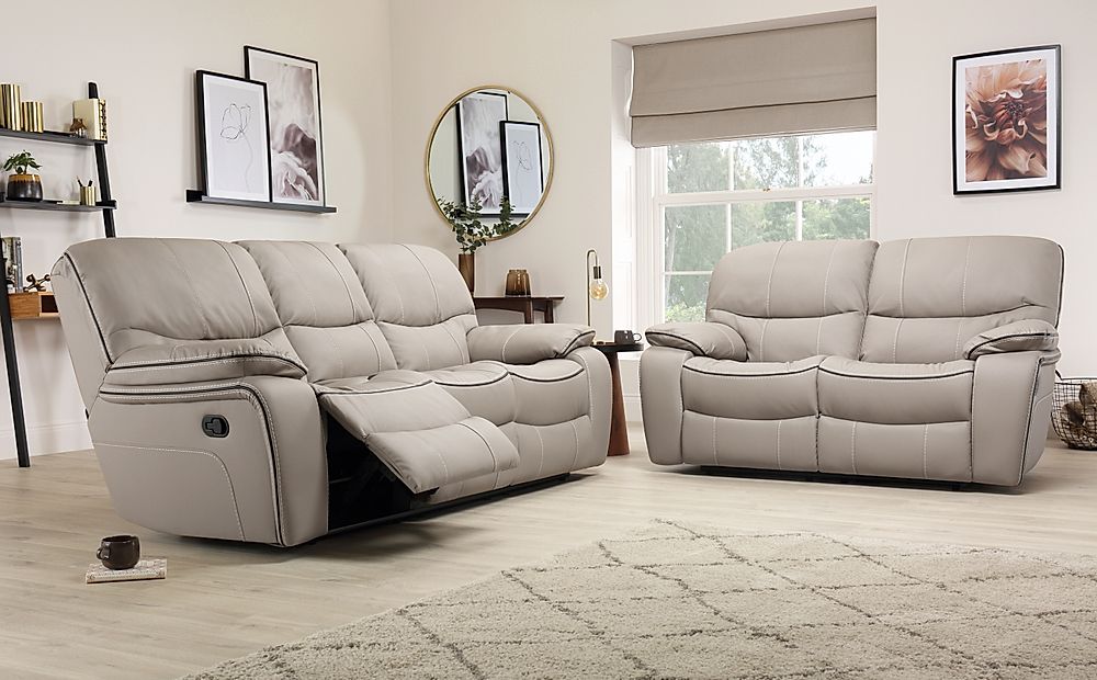 Taupe Leather Sofa - Odditieszone