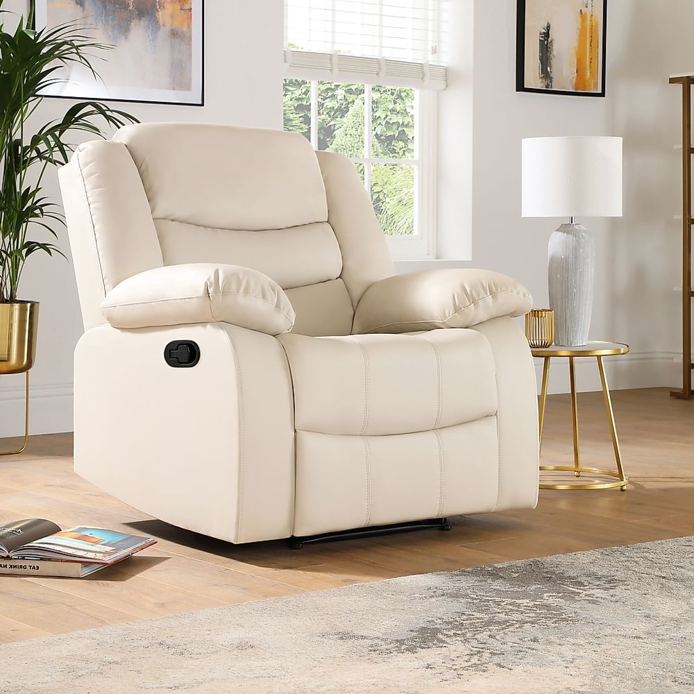 Sorrento Recliner Armchair, Ivory Classic Faux Leather Only £349.99 ...