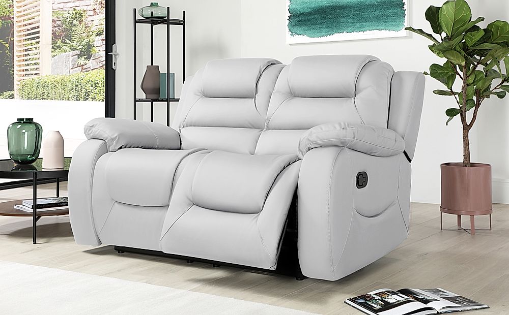Vancouver Seater Recliner Sofa, Light Grey, Classic Faux Leather  Furniture And Choice