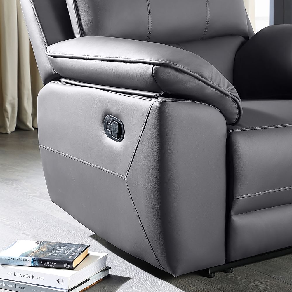 Seville Recliner Armchair, Grey Premium Faux Leather Only £449.99