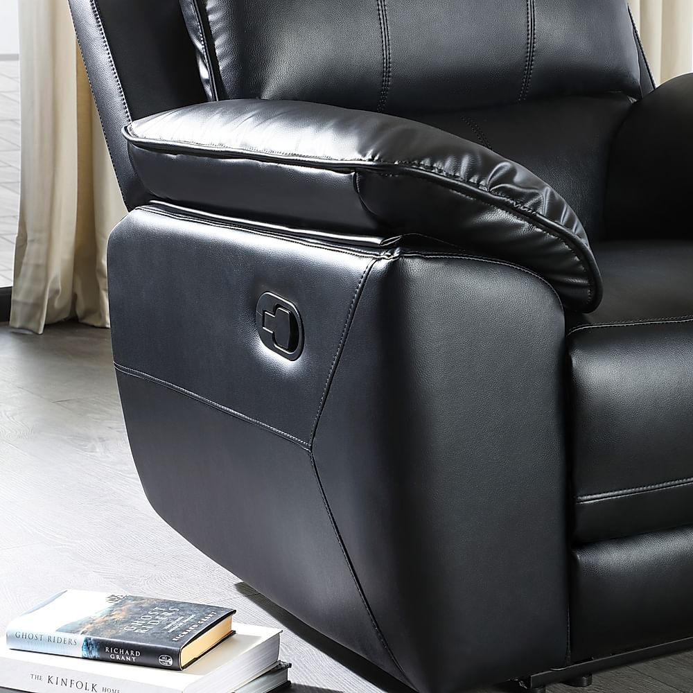 Seville Recliner Armchair, Black Premium Faux Leather Only £449.99