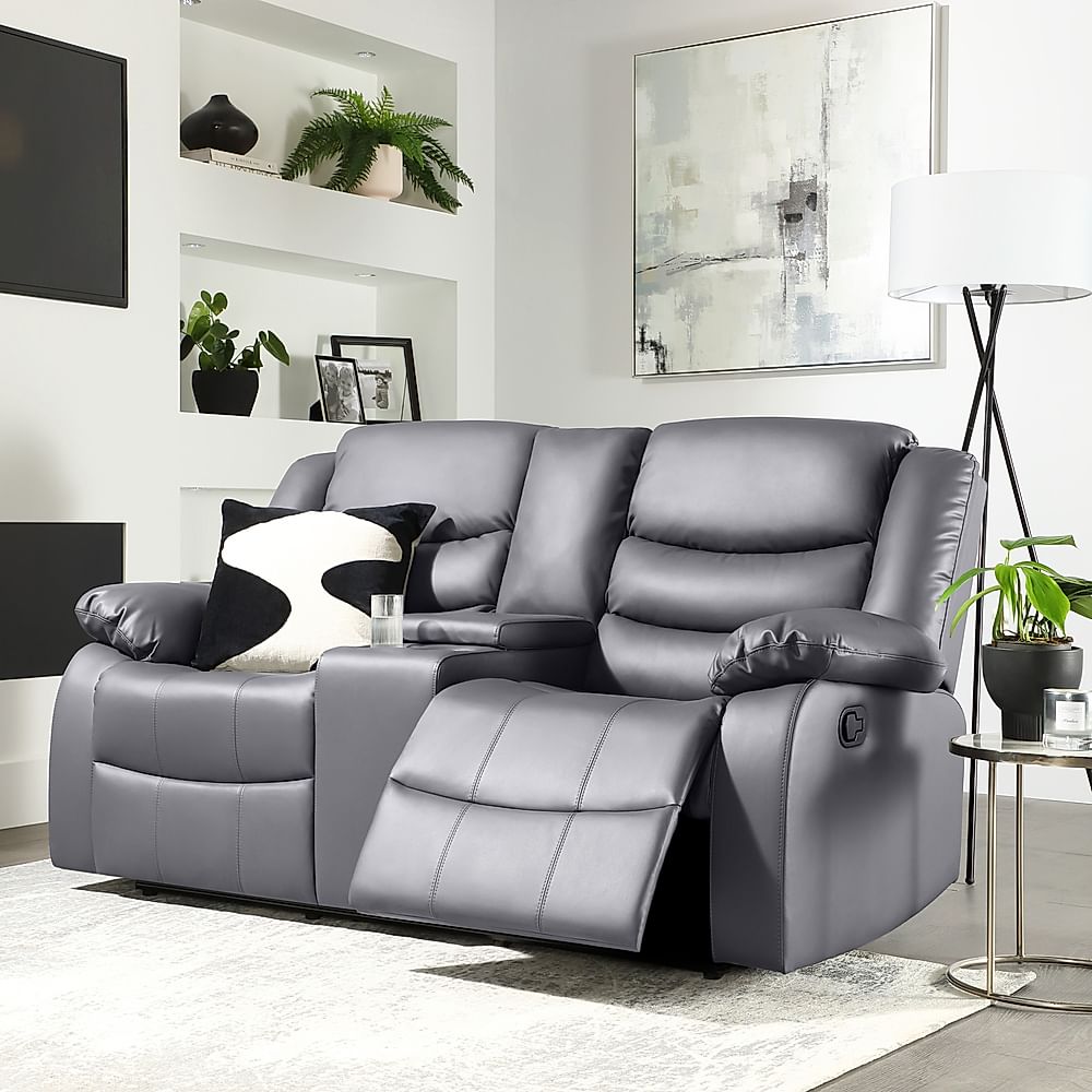 Sorrento Seater Cinema Recliner Sofa, Grey, Classic Faux Leather  Furniture And Choice
