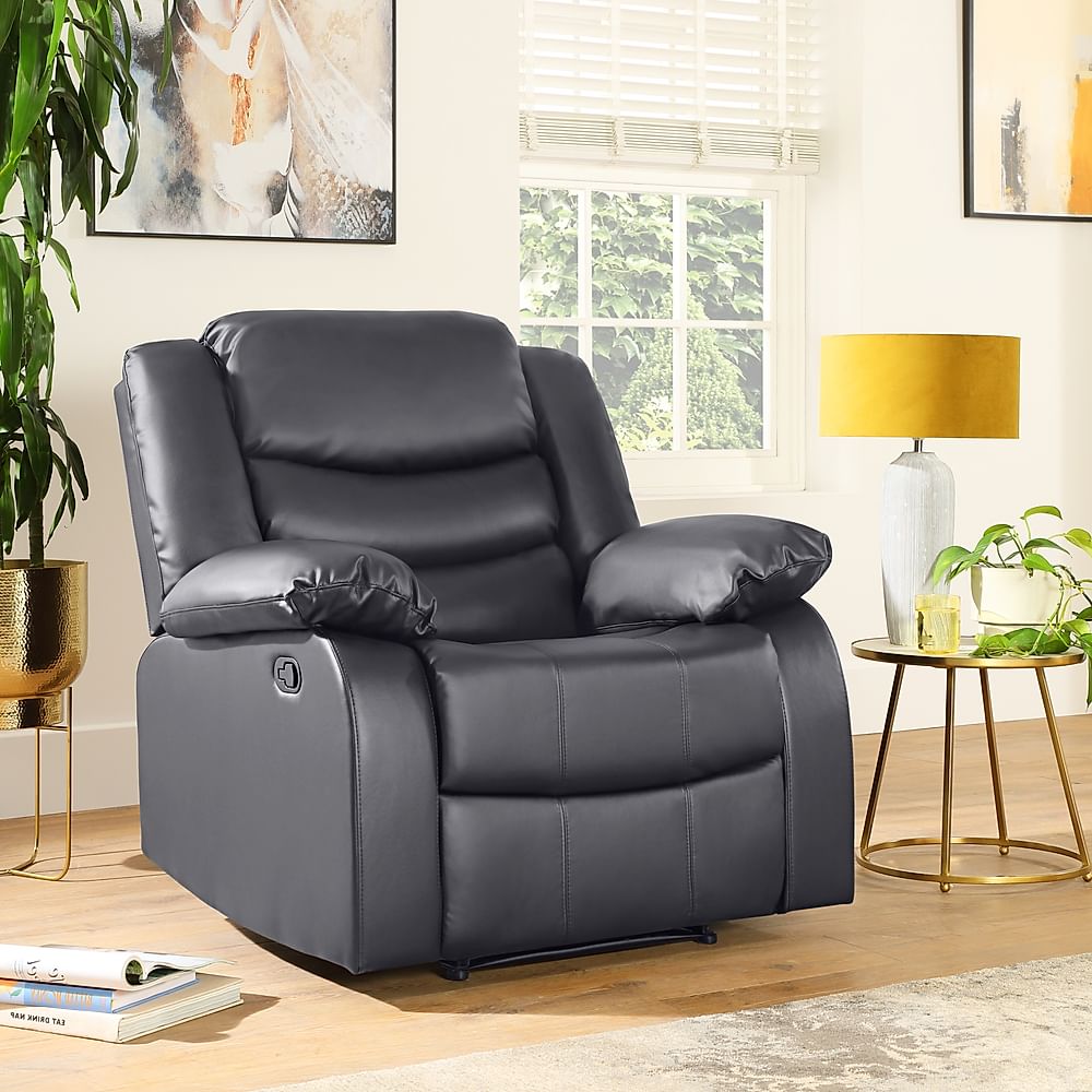 Sorrento Recliner Armchair, Grey Premium Faux Leather