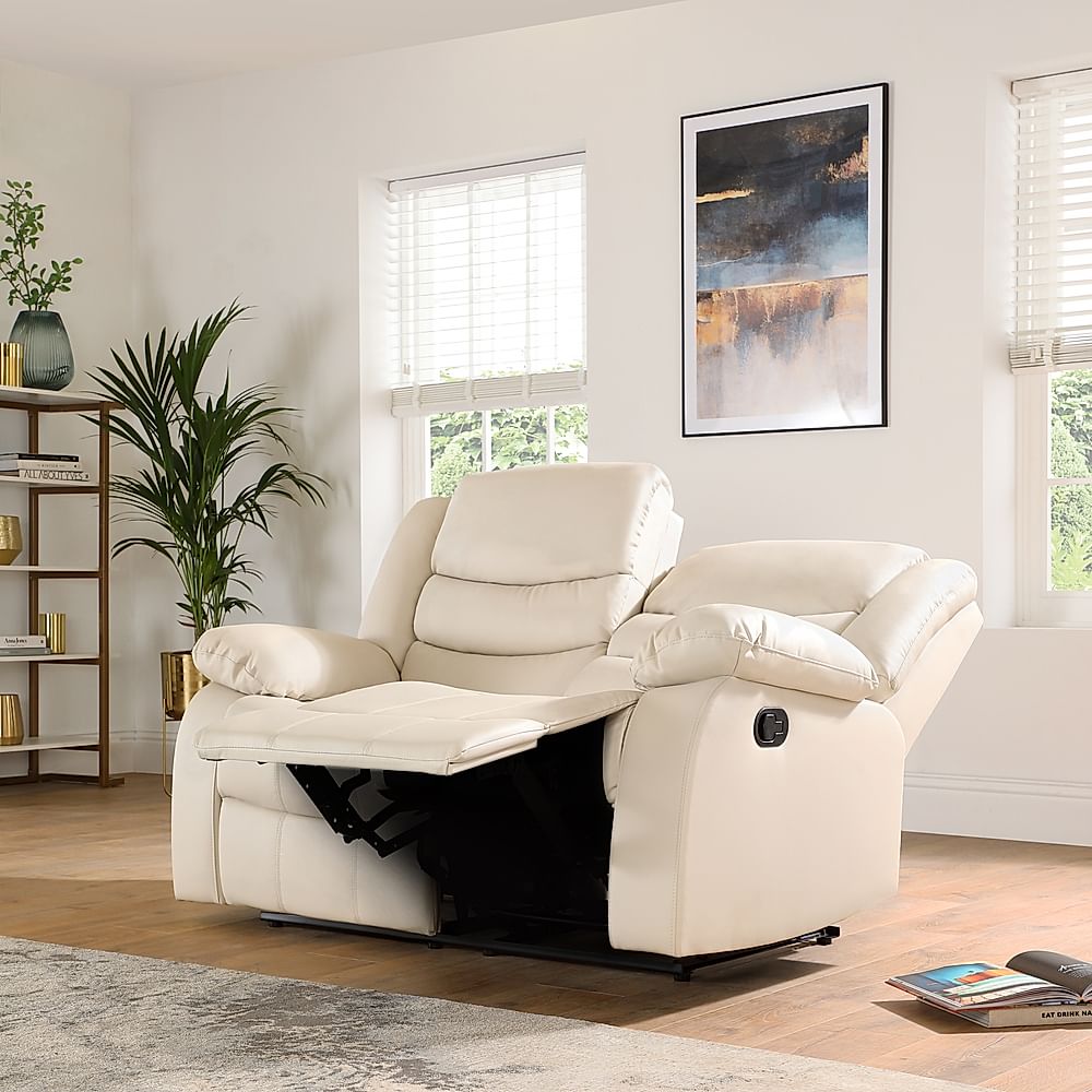 Sorrento 2 Seater Recliner Sofa Ivory Premium Faux Leather Only 599.99 Furniture Choice