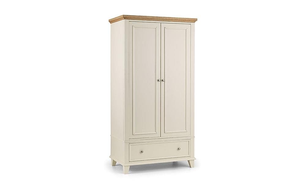 Portland Stone White & Oak Combination Wardrobe Only £549.99 | Furniture Choice