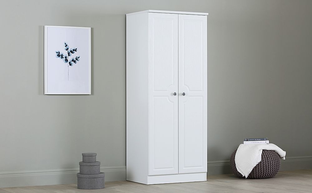 Pembroke Wardrobe, 2 Door, White Wood Effect Only £349.99 | Furniture ...
