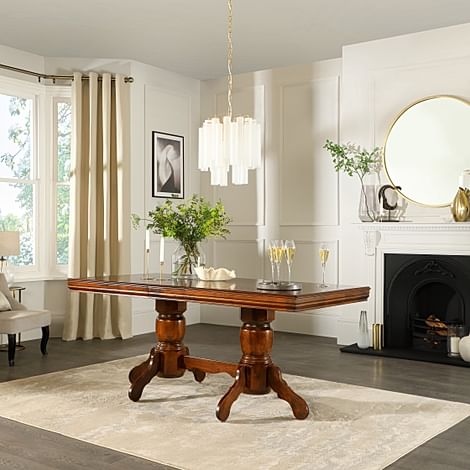 Chatsworth Extending Dining Table, 150-180cm, Dark Birch Veneer & Solid Hardwood