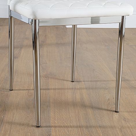 White and deals chrome vanity stool