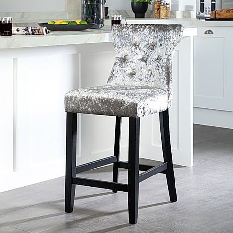 Black crushed deals velvet bar stools