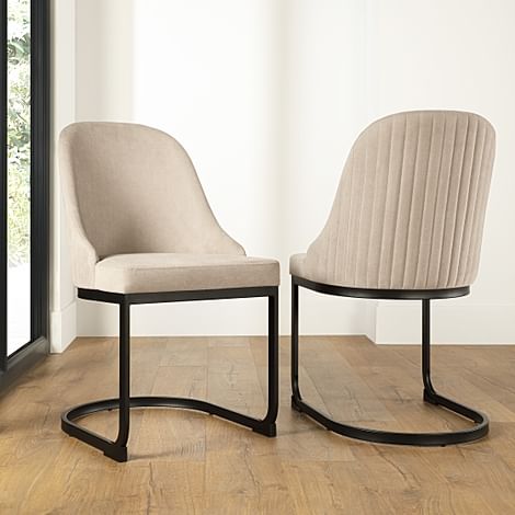 Riva Dining Chair, Champagne Classic Velvet & Black Steel