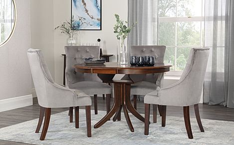 dining chairs extending duke hudson grey round table velvet dark wood