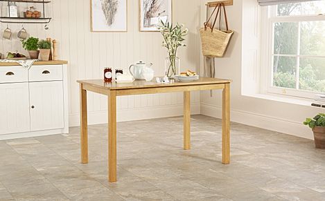 Milton Dining Table, 120cm, Natural Oak Finished Solid Hardwood