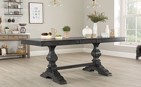 Cavendish Extending Dining Table, 160-200cm, Grey Oak Veneer & Solid Hardwood