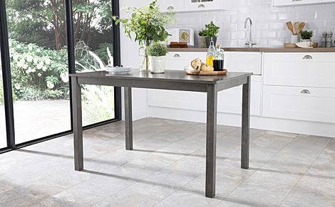 Milton Dining Table, 120cm, Grey Solid Hardwood