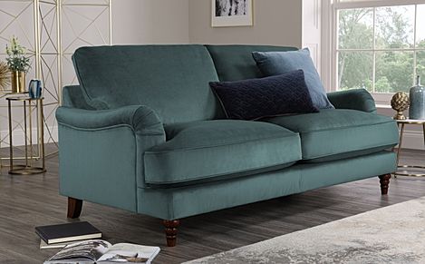 Charleston Blue Velvet 3 Seater Sofa | Furniture Choice
