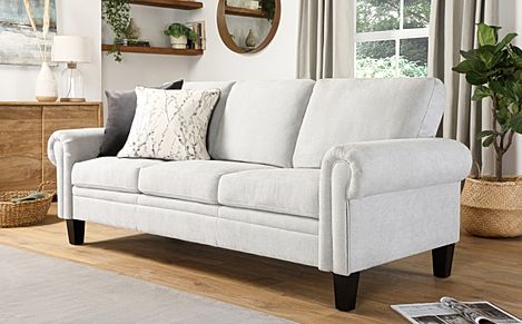 Oakley Dove Grey Plush Fabric 3 Seater Sofa | Furniture And Choice