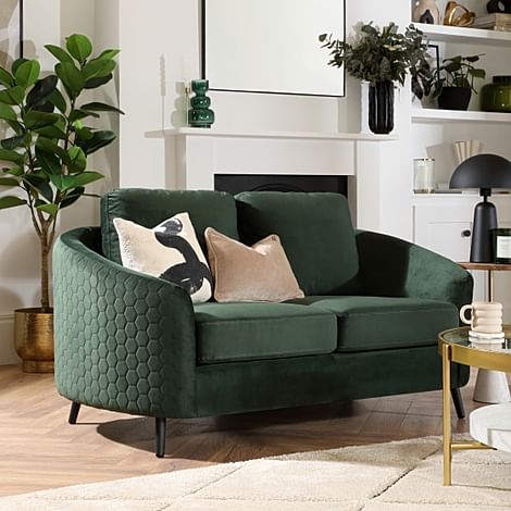 Mae Curved 2 Seater Sofa, Moss Green Classic Velvet