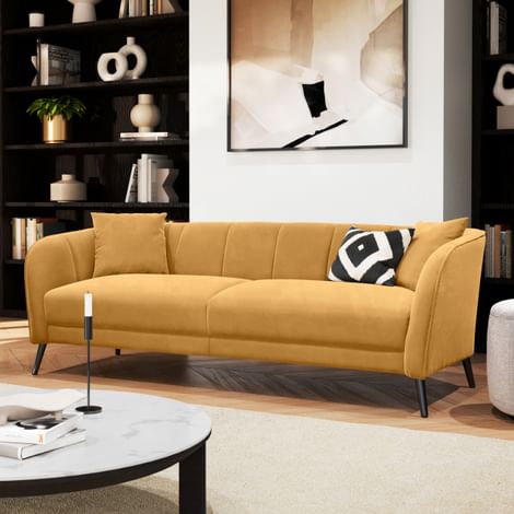 Loren 3 Seater Sofa, Mustard Classic Velvet