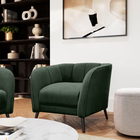 Loren Armchair, Moss Green Classic Velvet