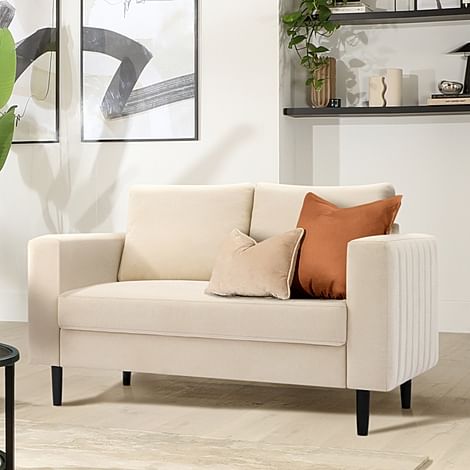 Lana 2 Seater Sofa, Ivory Classic Plush Fabric