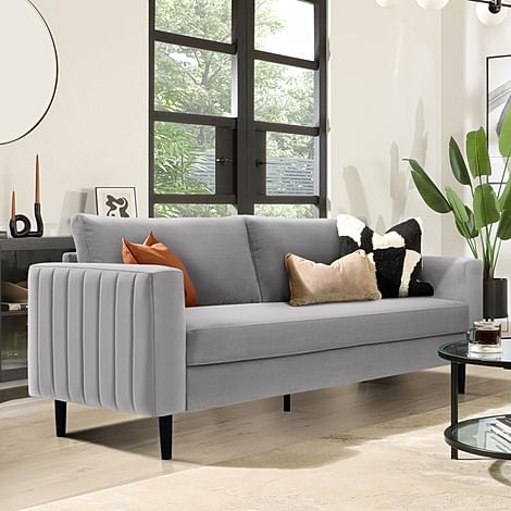 Lana 3 Seater Sofa, Grey Classic Velvet