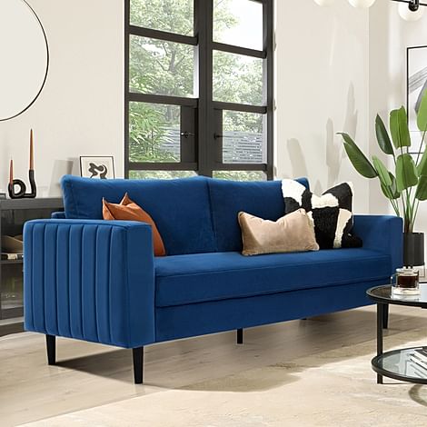 Lana 3 Seater Sofa, Blue Classic Velvet