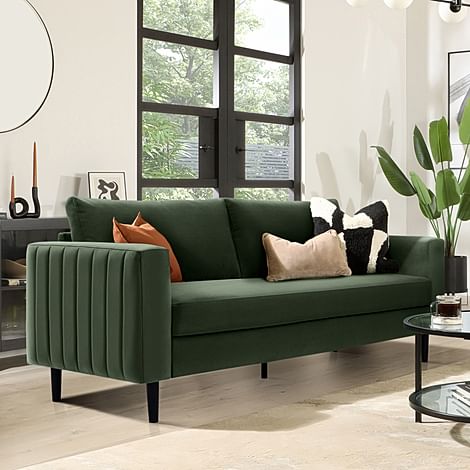 Lana 3 Seater Sofa, Moss Green Classic Velvet