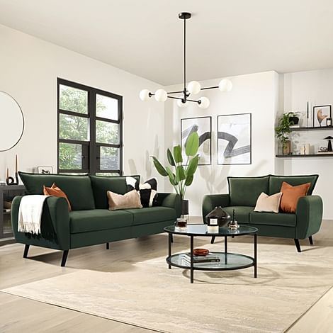 Grace 3+2 Seater Sofa, Moss Green Classic Velvet