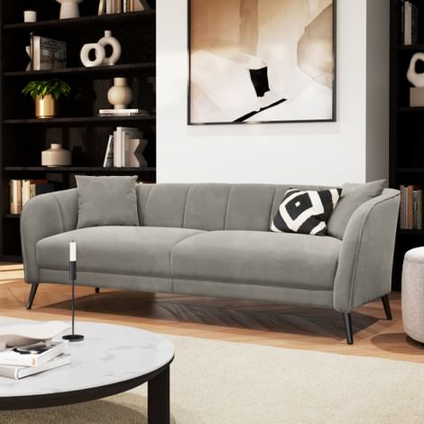 Loren 3 Seater Sofa, Grey Classic Velvet