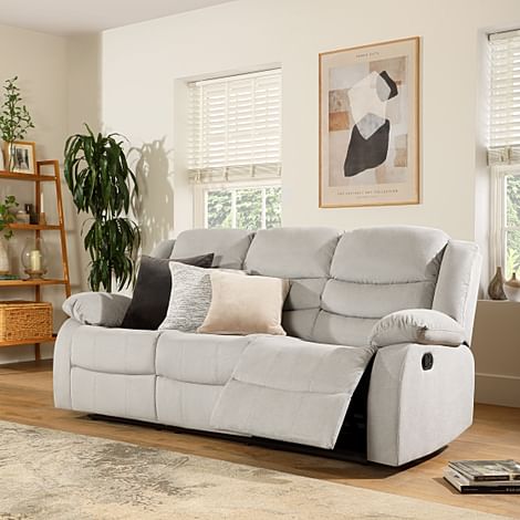 Sorrento 3 Seater Recliner Sofa, Dove Grey Classic Plush Fabric Only £ ...