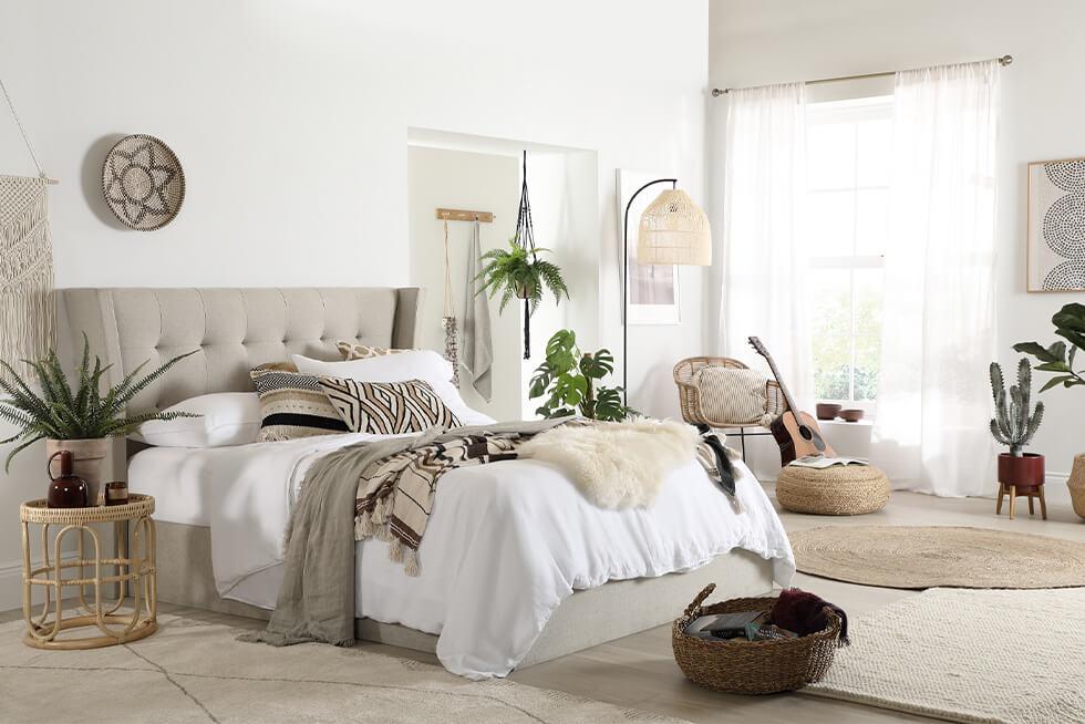 Neutral Modern Boho Bedroom