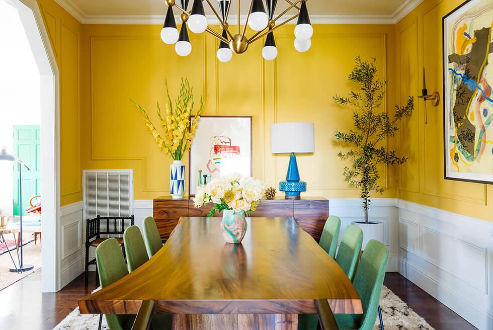 Mustard Yellow Walls In Dining Room
