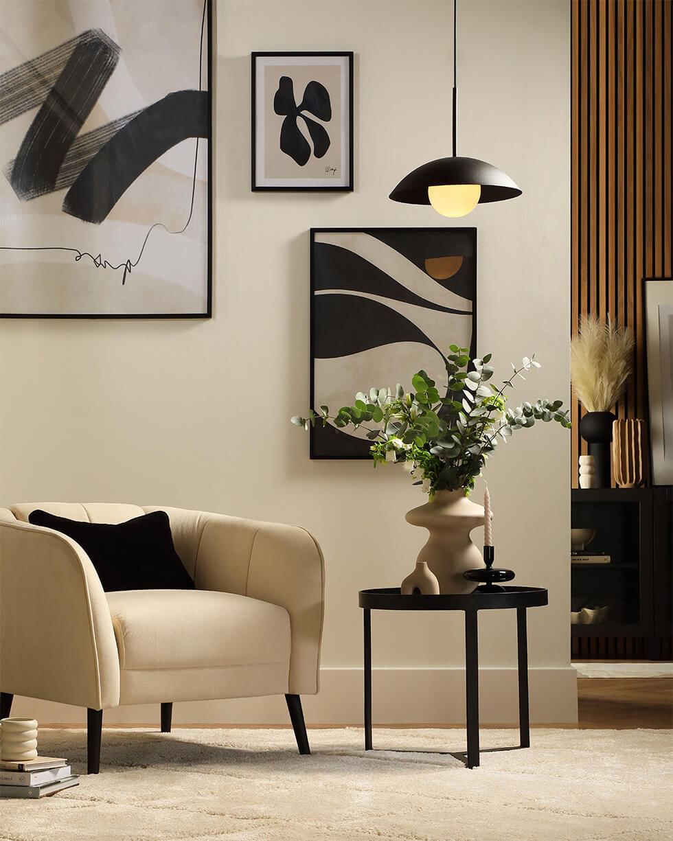 A stylish Art Deco corner with an armchair