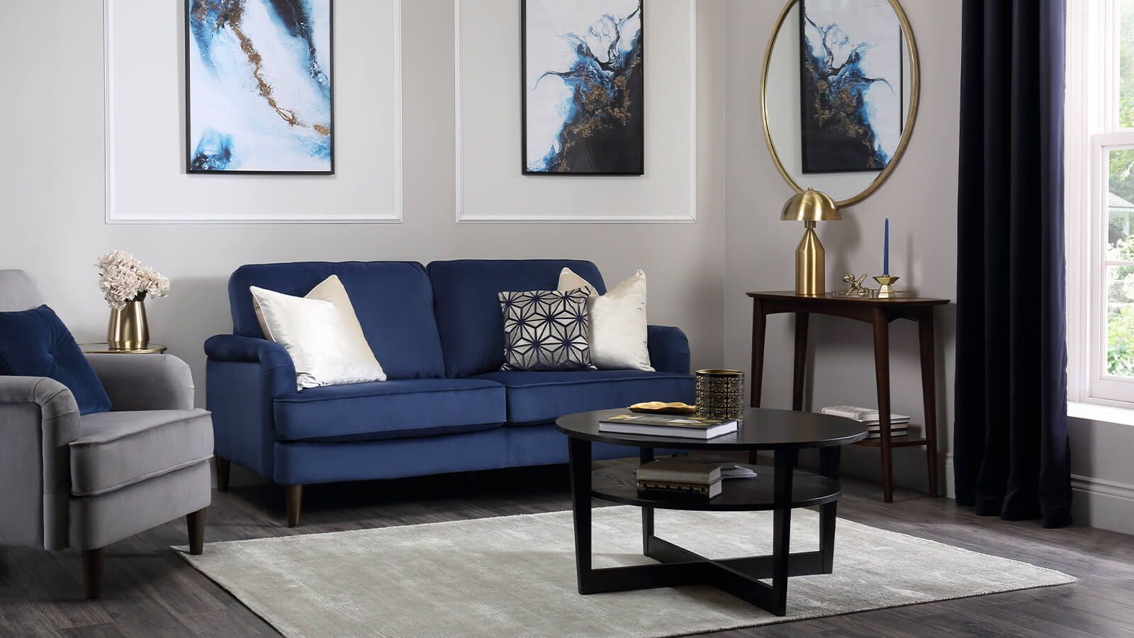 Navy Blue Grey Living Room Color Palette