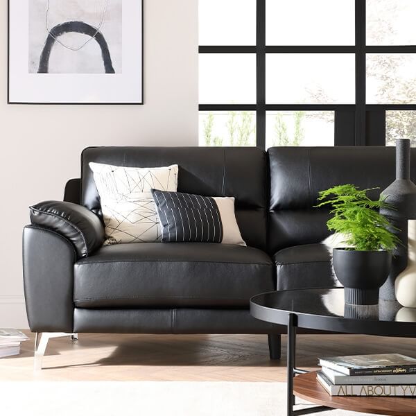 Grey black and on sale brown living room