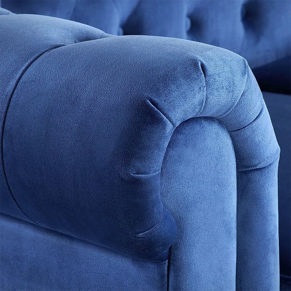 Blue sofa velvet texture